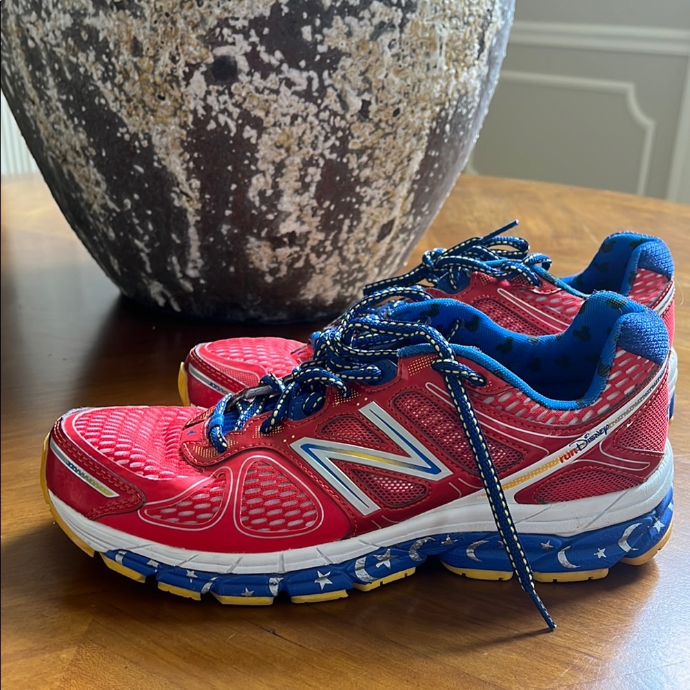 New Balance Red and Blue Sneakers with Breathable Mesh